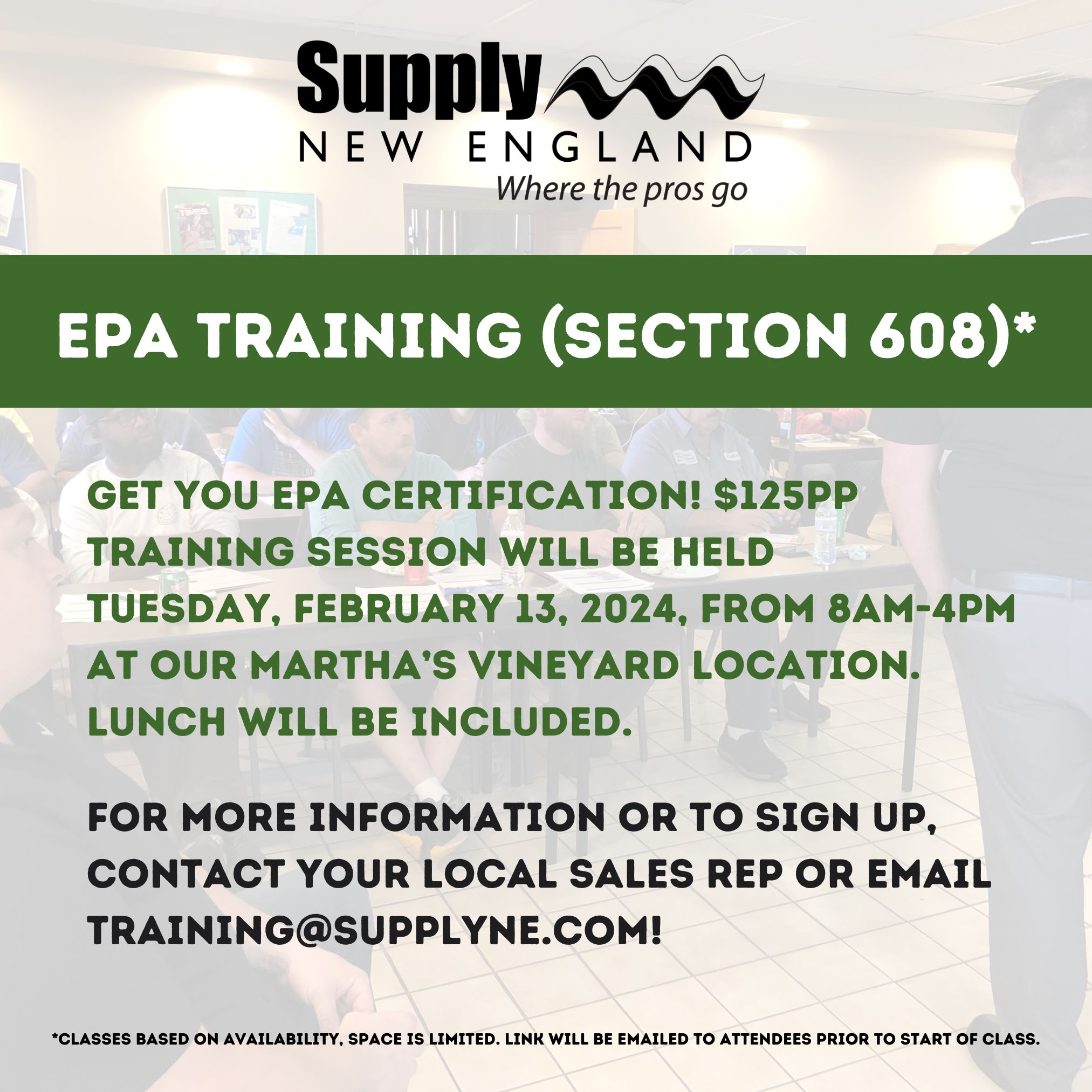 Training Sessions Programs Supply New England